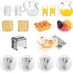 Miniatuur Poppenhuis Ontbijt Accessoires - 46 Stuks 1:12 Schaal Keuken Decoratie