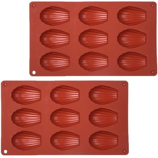 Mmgoqqt 2 Stuks - Mini Madeleines Bakvormen - Bricksrood - Silicone - Keuken Accessoire Voor Bakken