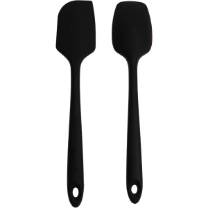 Mmgoqqt 2 Stuks - Silicone Schrapers - Zwart Groot - Keuken Accessoire Voor Bakken
