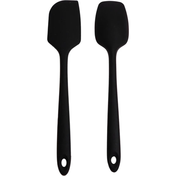 Mmgoqqt 2 Stuks - Silicone Schrapers - Zwart Groot - Keuken Accessoire Voor Bakken