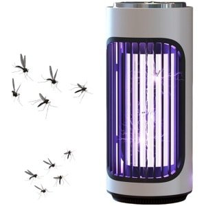 Muggenlamp - Draagbare muggenlamp voor huishoudelijk gebruik - 360°Antimuggen lamp - Elektrische UV insectendoder - Muggenvanger - Insectenlamp - Insectenvanger - Muggenmoordenaarlamp Voor Thuis, Keuken, Restaurant, Bakkerij, Balkon, Terras -Wit