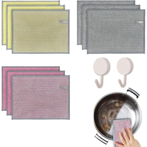 Multifunctionele Draad Vaatdoeken - Pannenreiniger, Poetsdoeken, Krassen Bestendig - Herbruikbaar, Nat en Droog Gebruik - Keuken Accessoires & Schoonmaakdoeken