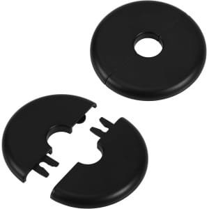 Muursplitflens voor Waterleidingen - Set van 2 - Zelfklevend - Rozetplaat - ABS Materiaal - Loodgieterswerk Accessoires - Gesp-Ontwerp - Keuken & Toilet - Zwart - 17mm Diameter.