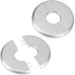 Muursplitflens voor Waterleidingen - Set van 2 stuks | ABS Rozetplaat | Rond Gespontwerp | Loodgieterswerk Accessoire | Keuken Toilet Afdekplaten | Zelfklevend - Zilver Kleur