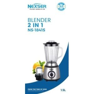 Nexser 1.5L Blender - 600W Smoothie Maker met 6 Blades - Elektrische Keuken Blender voor Shakes, Sap, Milkshakes en IJsklontjes - 5 Snelheden
