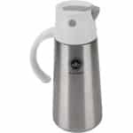Olijfolie Container voor Keuken met Automatische Flip Dop - RVS Olie Azijn Dispenser - Lekvrije Olie Flessen - Koken en Bakken Accessoires - Wit