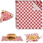 Papieren bladen voor mand 26 x 28 cm - 100 vellen frietpapier met anti-aanbaklaag - milieuvriendelijk bakpapier voor sandwiches, friet, burgers - keuken accessoires