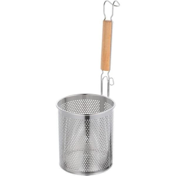 Pasta Mand met Houten Handvat en Micro-geperforeerd Roestvrij Stalen Zeef - Keuken Accessoire voor Dumplings, Pasta en Noodles