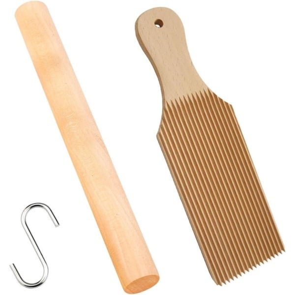Pasta maken accessoires set met pastameplank, stang en S-haak - bakgereedschap voor in de keuken