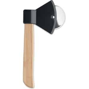 Pizzasnijder - Pizzaroller - Keuken accessoires - Bamboe hout - beige