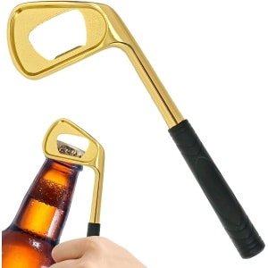 Premium Golf Bottle Opener - Beer Bottle Opener & Grappige Golf Cadeaus voor Mannen - Unieke Golf Accessoires voor Feesten, Bar, Keuken (Gouden IJzer)