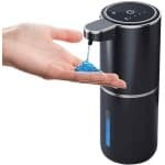 QTTVBTNA -Automatische Zeepdispenser 400ml met Sensor - Elektrische Zeepdispenser Wandmontage, USB Oplaadbaar, IPX5 Waterdicht, Hygiënisch voor Badkamer, Keuken en Kantoor (Zwart)