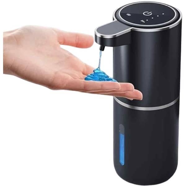 QTTVBTNA -Automatische Zeepdispenser 400ml met Sensor - Elektrische Zeepdispenser Wandmontage, USB Oplaadbaar, IPX5 Waterdicht, Hygiënisch voor Badkamer, Keuken en Kantoor (Zwart)