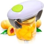QTTVBTNA -Elektrische Dosenopener - Automatische Blikopener voor Keuken - Handenvrije Blikopener voor Gemakkelijk en Veilig Openen van Blikken en Potten - Compact en Krachtig (Wit)