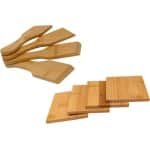 Raclette Accessoires Set van 8 | Bamboe Schrapers en Onderzetters | Milieuvriendelijk Keuken