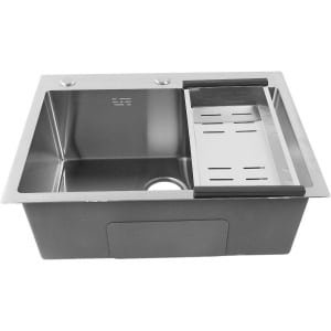 Roestvrijstalen spoelbak | Topmontage | Diepe kom | Anti-verstopping | Accessoires voor werkstation | Keuken wasbak met enkele kom