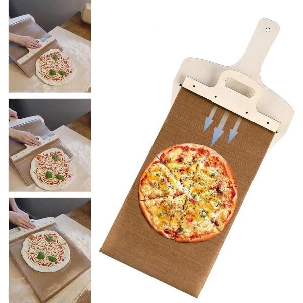 Rolbare pizzaschep - snijplank voor oven en grill - peel accessoires - keuken - pizzaschuiver.