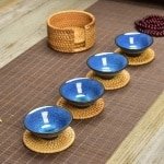 Ronde Rieten Coasters - 6 Stuks Vintage Drink Matten - Theekopjes Onderzetters - Isolerende Warmtebestendige Pads - Keuken Accessoires