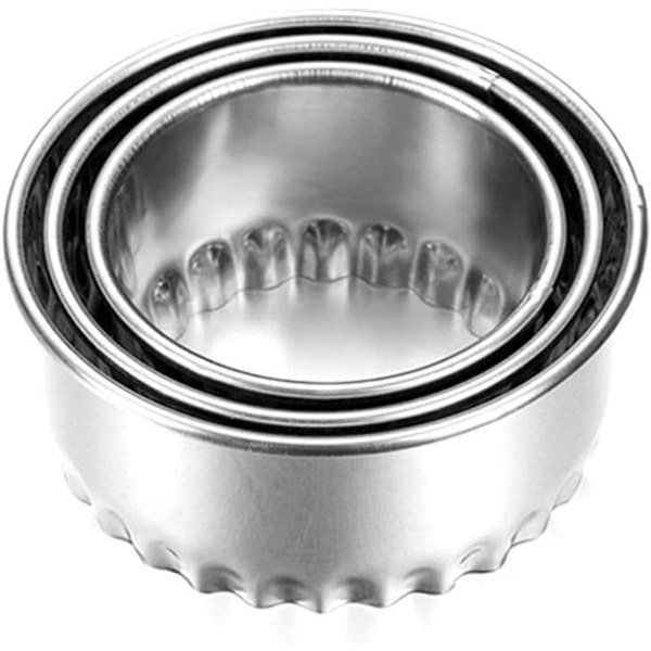 Rvs Dumpling Wrapper Mold - Keuken Accessoire voor Het Maken van Deegwaren -Cookie Cutter met Wave Edge - 3 Stuks