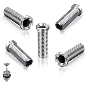 SWTYExt 5 stuks holle schroef spoelbak 35 mm holle schroef RVS afvoerzeef spoelbak Ø 12 mm voor klep afvoeren met 1,5 inch & 3,5 inch, accessoires voor keuken spoelbakken zeefkorf klep afvoerklep