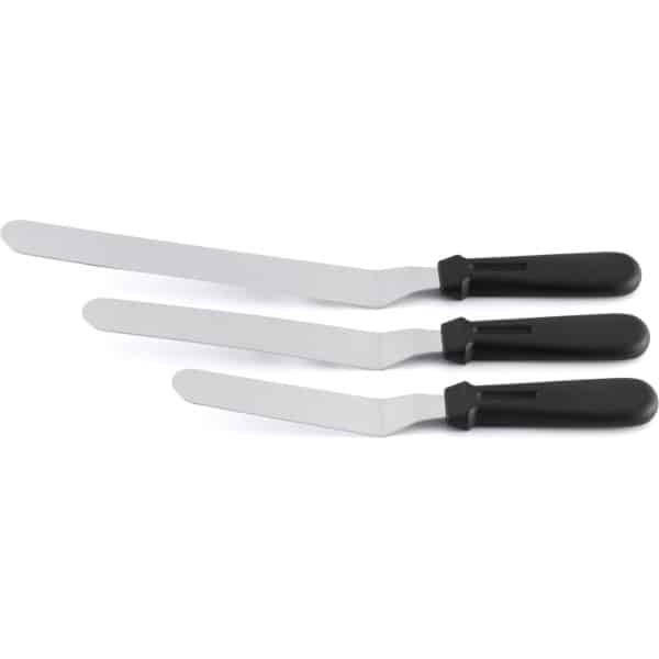 Sareva Paletmes Glaceermes Set 3 Stuks - Glaceermessen voor taarten - Paletmessen voor bakken - Anti-slip handvat - RVS - 12 cm, 16 cm, 22 cm - Bakgerei - Keuken accessoires