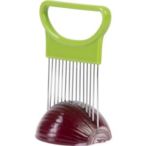 Sareva Uienkam / Uiensnijder Groen - Groente- en fruitsnijder - Snijd eenvoudig uien zonder geur aan je handen - RVS en Kunststof - 110 x 80 x 5 mm - Keukengerei - Keuken accessoires