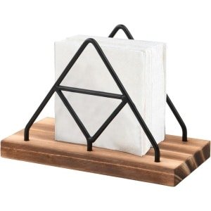 Servethouder voor keuken - zwart - papieren servetten - modern design - metalen servettenhouder - driehoekig design - keukentafel accessoire - restaurant en bar - handige servethouder van metaal