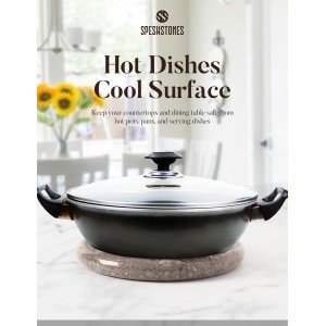 Set van 2 Marmeren Onderzetters - Handgemaakt Natuursteen voor Hete Pannen & Borden - 20 cm Keuken Accessoire