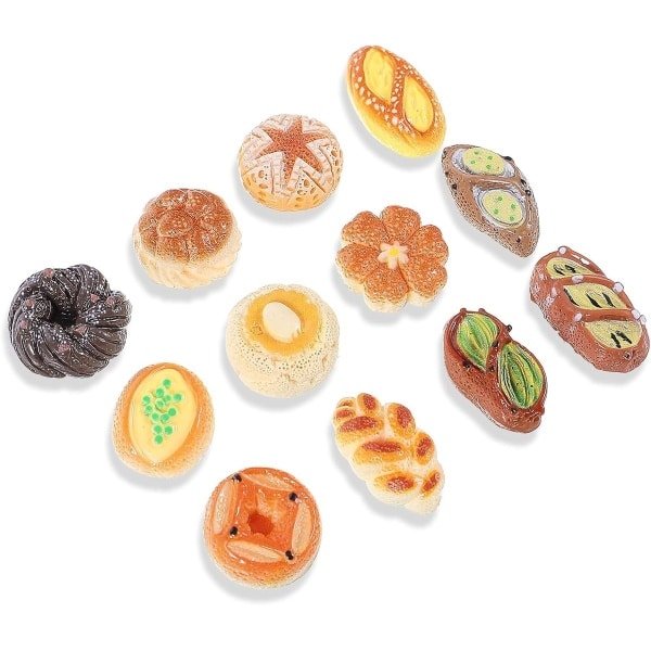 Set van 24 broodmagneten voor op de koelkast Schattige miniatuurbroodjes Decoratieve accessoires voor op de koelkast Kleine decoratieve magneten voor in de keuken Geschikt voor whiteboards, opbergkasten, notities en foto's