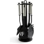 Set van 5 Keukengerei Gadgets Roestvrij Staal en Nylon met Zwarte Houder