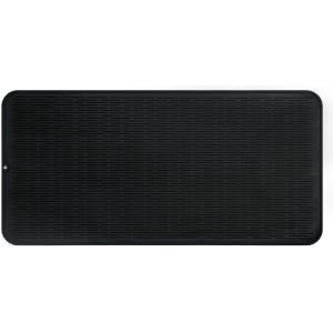 Siliconen afdruipmat voor servies 92x52 cm BPA-vrij hittebestendig zwart met borstel - droogmat antislip keuken accessoire