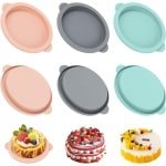 Siliconen bakvorm set met 6 ronde vormen voor heteluchtfriteuse - bakvormen in verschillende formaten - keuken accessoires