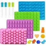 Siliconen bonbon- en ijsblokjesvormen set van 4 inclusief pipetten - Keuken accessoires voor desserts - Herbruikbaar en veelzijdig