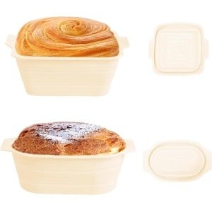 Siliconen gistingsmandjes set, ovaal en vierkant, rijzen brood, bakken - keuken accessoires