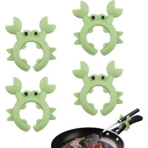 Siliconen keukengerei houder met mors stop - set van 4 - krab spatel lepel - keuken accessoires - groente snijden - compact design