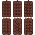Siliconen vormen voor bakken - Set van 6 - Chocolade, ijsblokjes, fondant cake - Keuken accessoires
