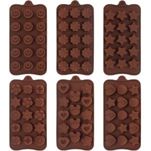 Siliconen vormen voor bakken - Set van 6 - Chocolade, ijsblokjes, fondant cake - Keuken accessoires