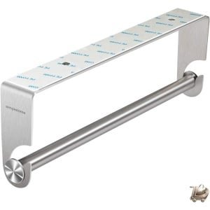 Simpletome Keukenrolhouder - Papierrolhouder - Onder Kast Montage - 3M Sticker of Boren - SUS304 Roestvrij Staal - Ruimtebesparend - Keuken Accessoire