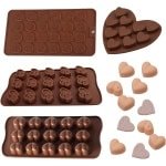 Smoakez - Chocolade Mallen Siliconen 4 Stuks - 3D Herbruikbare Hartvorm - Food Grade Chocolade Snoep Gelei Ijsblokje - Keuken Accessoires