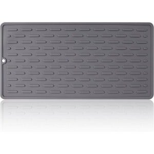 Smoakez - Waterdichte Siliconen Droogmat 30x15cm | Antislip Mat voor Aanrecht | Keuken Accessoire voor Drogen | Grijs | Potten Kopjes Kommen Borden