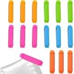 Snackclips voor levensmiddelen - Set van 15 stuks - Zakjes en voedselzakken sluitklemmen - Keuken accessoire voor het luchtdicht afsluiten van snacks - Kleurrijke plastic clips