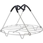 Stoomrek onderzetter met siliconen - roestvrij staal stomende standaard - stoomboot rack onderzetter met handgrepen voor keuken koken fornuis accessoires