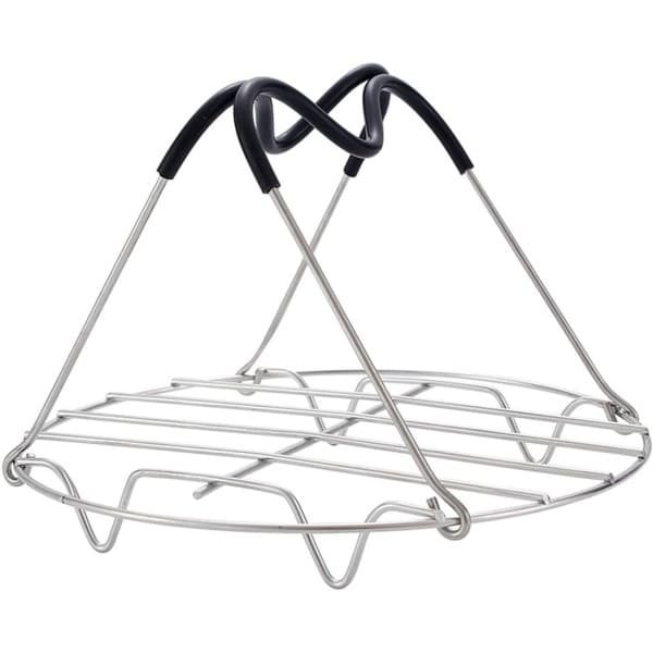 Stoomrek onderzetter met siliconen - roestvrij staal stomende standaard - stoomboot rack onderzetter met handgrepen voor keuken koken fornuis accessoires