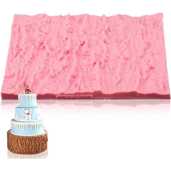 Suikerpasta voor Chocoladetaarten, Siliconen Textuur Mat Fondant Embossing voor Decoratie van Ronde Houten Taarten - Keuken Accessoire Benodigdheden