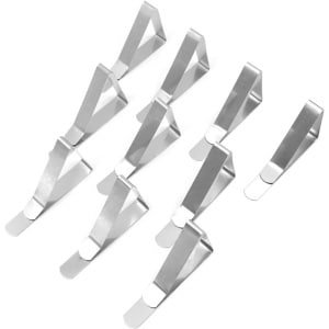Tafelkleedclips - 10 stuks, verstelbaar, roestvrij staal, keuken accessoire, thuis en feestbenodigdheden.
