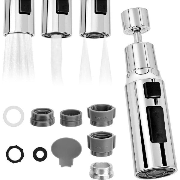 Uittrekbare Kraan Sproeikop - 360° Draaibare Uitloop, 3 Modi, Keuken Accessoire