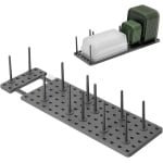 Verstelbaar afdruiprek met 12 steunzuilen, grijs - Borden en kopjes afdruiprek - Pannendeksels lade-organizer - Keuken accessoire - Extra ruimtebesparend