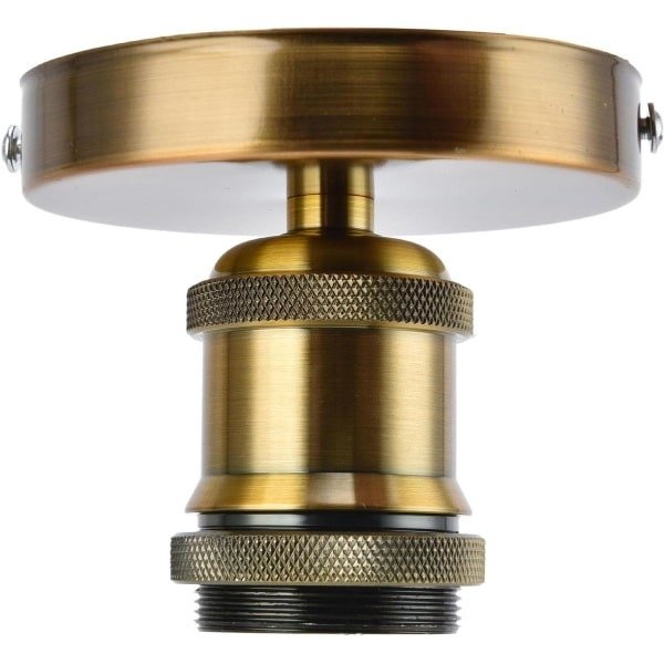 Vintage E26 E27 Lamphouder Plafondlamphouder met Accessoires voor Keuken Slaapkamer Woonkamer 100-240V (gouden patina)