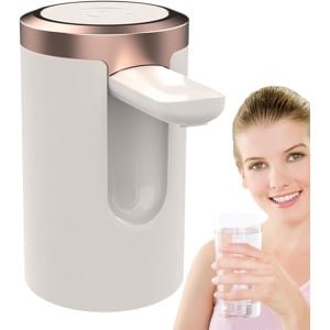 Waterflesdispenser - 10,7 × 6,5 × 6,5 cm - Elektrische waterpomp - Waterflesdispenser - Elektrische automatische kraan - Geschikt voor thuis, kantoor, kamperen, slaapkamer, keuken, buiten, reizen - Wit