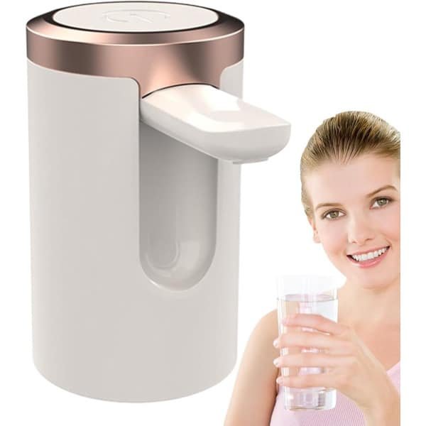 Waterflesdispenser - 10,7 × 6,5 × 6,5 cm - Elektrische waterpomp - Waterflesdispenser - Elektrische automatische kraan - Geschikt voor thuis, kantoor, kamperen, slaapkamer, keuken, buiten, reizen - Wit